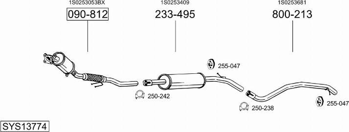Bosal SYS13774 - Система випуску ОГ autozip.com.ua