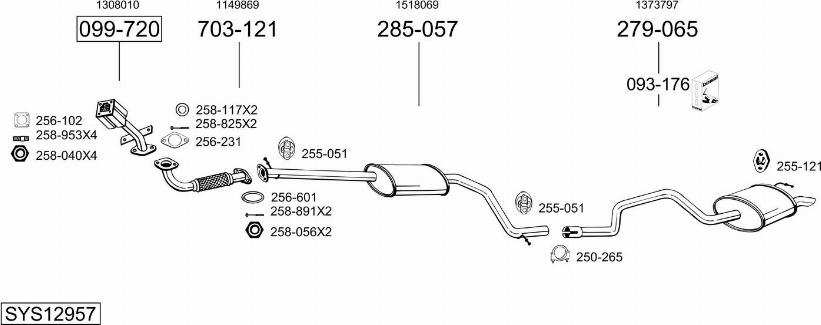 Bosal SYS12957 - Система випуску ОГ autozip.com.ua