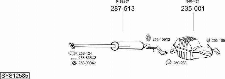 Bosal SYS12585 - Система випуску ОГ autozip.com.ua