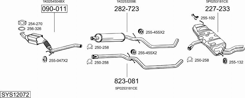 Bosal SYS12072 - Система випуску ОГ autozip.com.ua