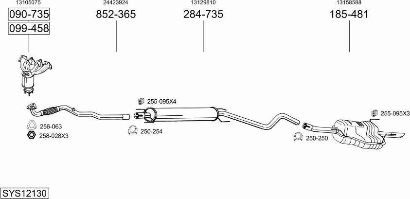 Bosal SYS12130 - Система випуску ОГ autozip.com.ua