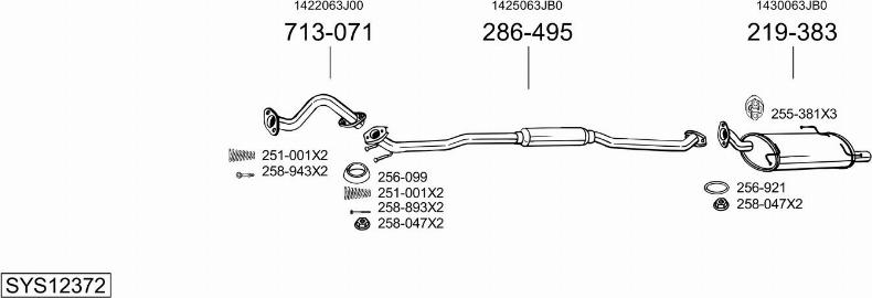 Bosal SYS12372 - Система випуску ОГ autozip.com.ua