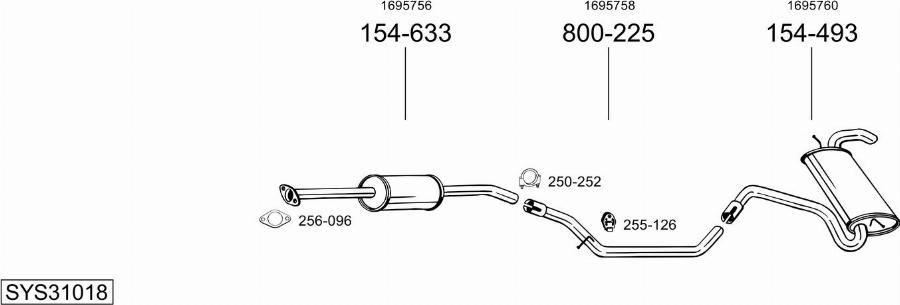 Bosal SYS31018 - Система випуску ОГ autozip.com.ua