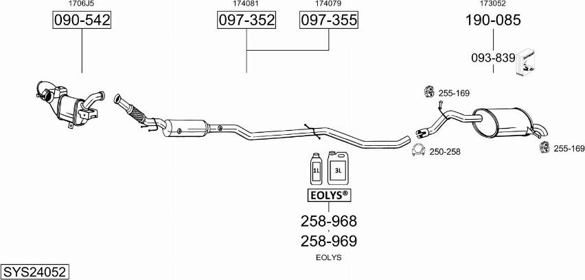 Bosal SYS24052 - Система випуску ОГ autozip.com.ua