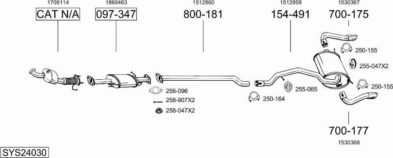 Bosal SYS24030 - Система випуску ОГ autozip.com.ua