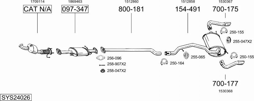 Bosal SYS24026 - Система випуску ОГ autozip.com.ua