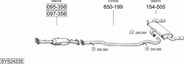 Bosal SYS24235 - Система випуску ОГ autozip.com.ua