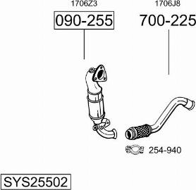 Bosal SYS25502 - Система випуску ОГ autozip.com.ua