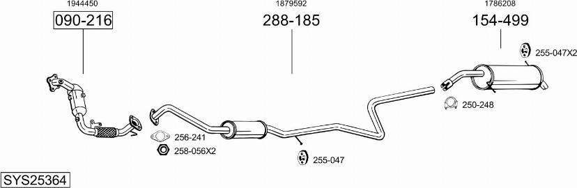 Bosal SYS25364 - Система випуску ОГ autozip.com.ua