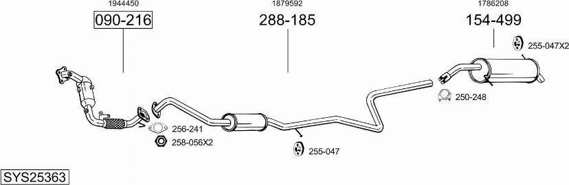 Bosal SYS25363 - Система випуску ОГ autozip.com.ua