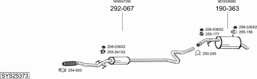 Bosal SYS25373 - Система випуску ОГ autozip.com.ua