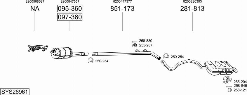 Bosal SYS26961 - Система випуску ОГ autozip.com.ua