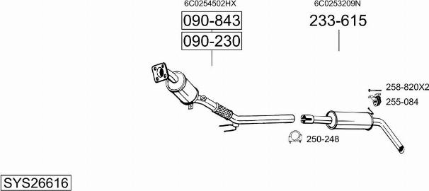 Bosal SYS26616 - Система випуску ОГ autozip.com.ua