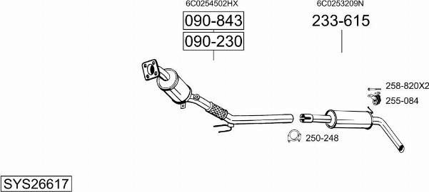 Bosal SYS26617 - Система випуску ОГ autozip.com.ua