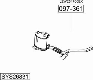 Bosal SYS26831 - Система випуску ОГ autozip.com.ua