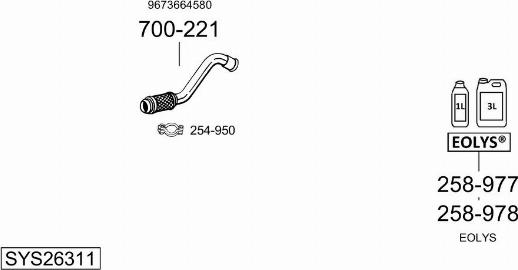 Bosal SYS26311 - Система випуску ОГ autozip.com.ua