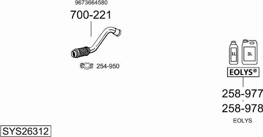 Bosal SYS26312 - Система випуску ОГ autozip.com.ua