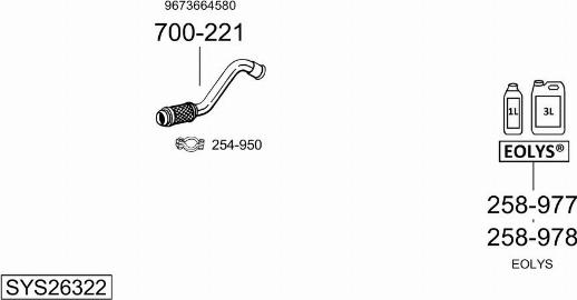 Bosal SYS26322 - Система випуску ОГ autozip.com.ua