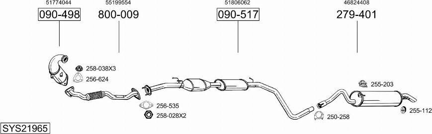 Bosal SYS21965 - Система випуску ОГ autozip.com.ua