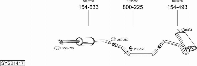 Bosal SYS21417 - Система випуску ОГ autozip.com.ua