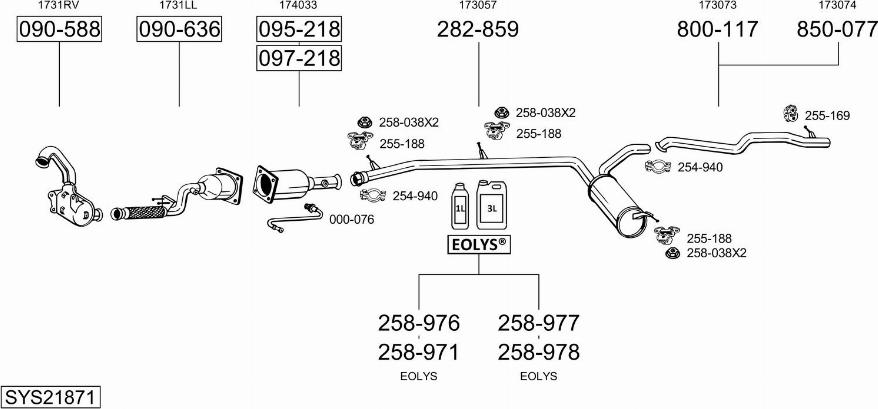 Bosal SYS21871 - Система випуску ОГ autozip.com.ua