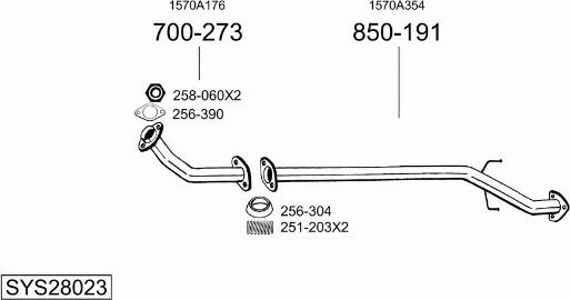 Bosal SYS28023 - Система випуску ОГ autozip.com.ua