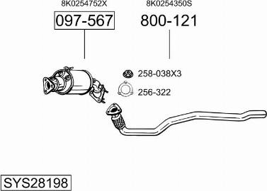 Bosal SYS28198 - Система випуску ОГ autozip.com.ua