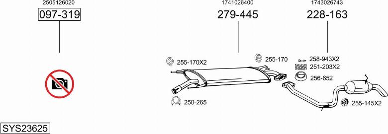 Bosal SYS23625 - Система випуску ОГ autozip.com.ua