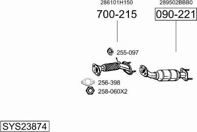 Bosal SYS23874 - Система випуску ОГ autozip.com.ua