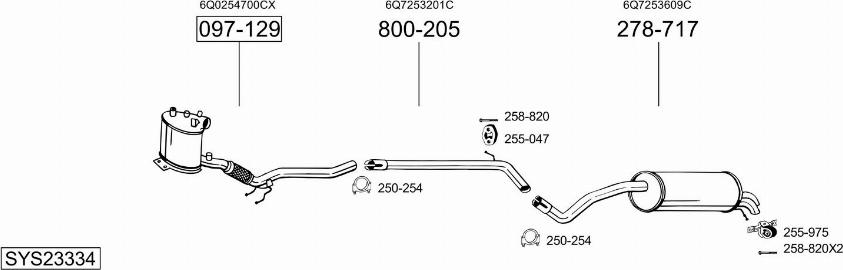 Bosal SYS23334 - Система випуску ОГ autozip.com.ua