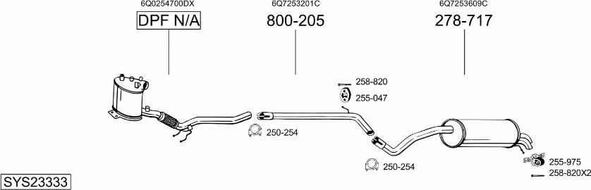 Bosal SYS23333 - Система випуску ОГ autozip.com.ua