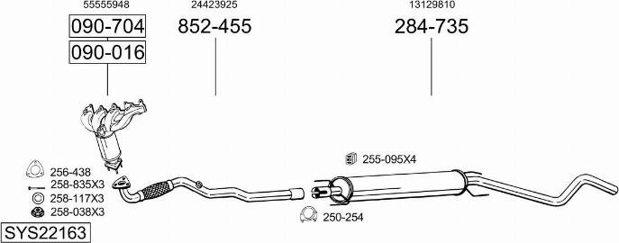 Bosal SYS22163 - Система випуску ОГ autozip.com.ua