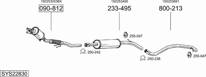 Bosal SYS22830 - Система випуску ОГ autozip.com.ua