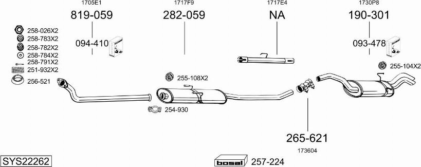 Bosal SYS22262 - Система випуску ОГ autozip.com.ua