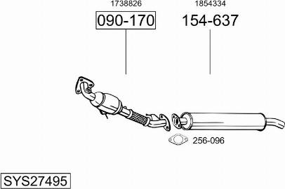 Bosal SYS27495 - Система випуску ОГ autozip.com.ua