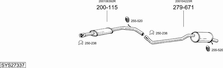 Bosal SYS27337 - Система випуску ОГ autozip.com.ua