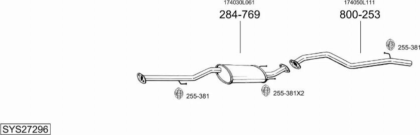 Bosal SYS27296 - Система випуску ОГ autozip.com.ua