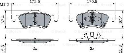 BOSCH 0 986 494 960 - Гальмівні колодки, дискові гальма autozip.com.ua