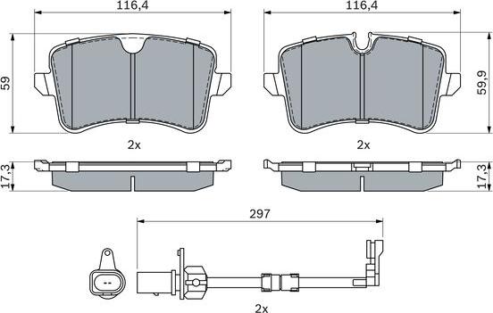 BOSCH 0 986 494 915 - Гальмівні колодки, дискові гальма autozip.com.ua