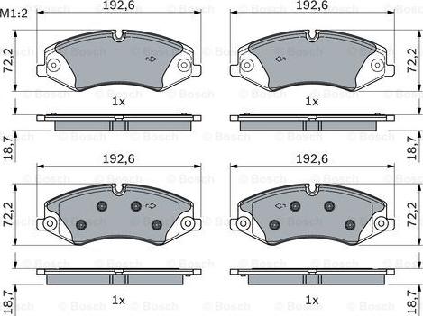 BOSCH 0 986 494 980 - Гальмівні колодки, дискові гальма autozip.com.ua