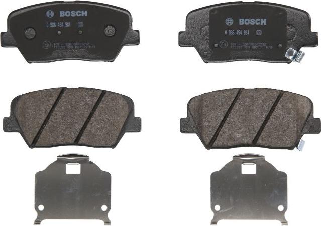 BOSCH 0 986 494 981 - Гальмівні колодки, дискові гальма autozip.com.ua