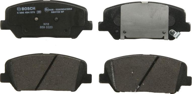 BOSCH 0 986 494 979 - Гальмівні колодки, дискові гальма autozip.com.ua