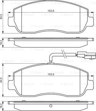 BOSCH 0 986 494 498 - Гальмівні колодки, дискові гальма autozip.com.ua