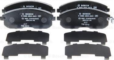 BOSCH 0 986 494 443 - Гальмівні колодки, дискові гальма autozip.com.ua