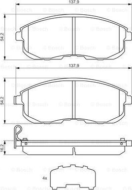 BOSCH 0 986 494 443 - Гальмівні колодки, дискові гальма autozip.com.ua