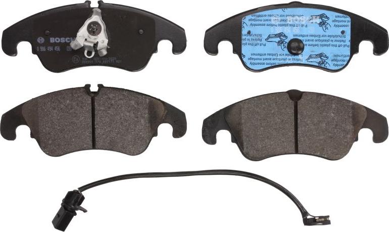 BOSCH 0 986 494 456 - Гальмівні колодки, дискові гальма autozip.com.ua