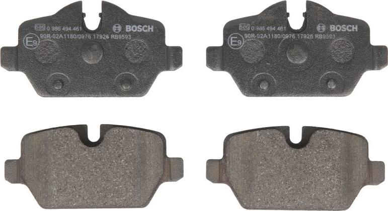 BOSCH 0 986 494 461 - Гальмівні колодки, дискові гальма autozip.com.ua
