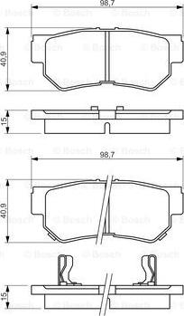 BOSCH 0 986 494 417 - Колодка торм. диск. HYUNDAI ELANTRA. SANTA FE. TUCSON. KIA MAGENTIS задн. пр-во Bosch autozip.com.ua