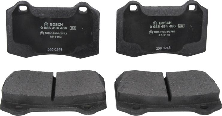 BOSCH 0 986 494 486 - Гальмівні колодки, дискові гальма autozip.com.ua