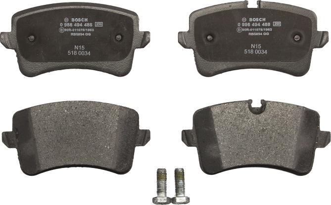 BOSCH 0 986 494 488 - Гальмівні колодки, дискові гальма autozip.com.ua